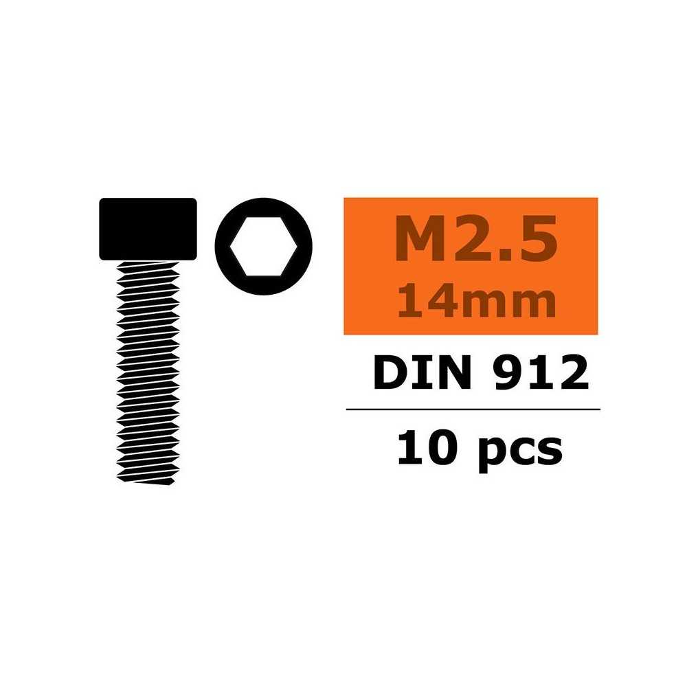 Revtec - Hex Socket Head Screw - M2 5X14 - Steel - 10 pcs GF-0100-012 Revtec - Hex Socket Head Screw - M2 5X14 - Steel - 10 pcs GF-0100-012