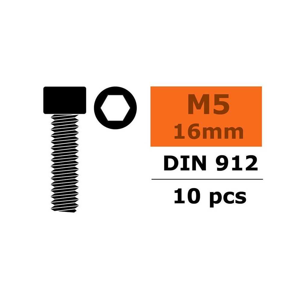 Revtec - Hex Socket Head Screw - M5X16 - Steel - 10 pcs GF-0100-037 Revtec - Hex Socket Head Screw - M5X16 - Steel - 10 pcs GF-0100-037