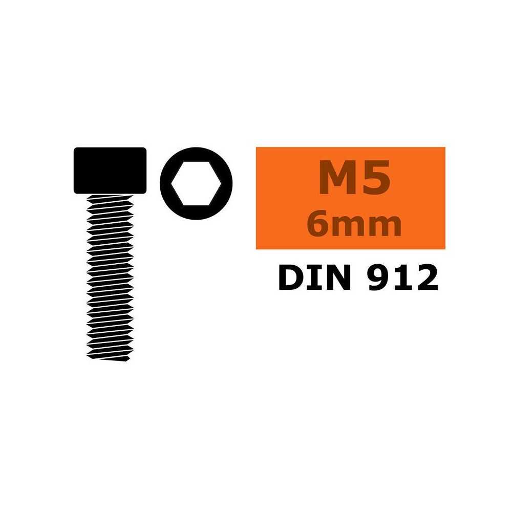 Revtec - Hex Socket Head Screw - M5X6 - Steel - 10 pcs GF-0100-033 Revtec - Hex Socket Head Screw - M5X6 - Steel - 10 pcs GF-0100-033