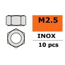 Revtec - Hexagon Nut - M2 5 - Inox - 10 pcs GF-0250-002