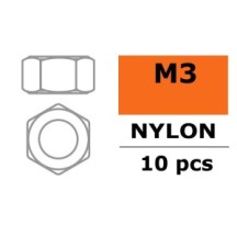 Revtec - Hexagon Nut - M3 - Nylon - 10 pcs GF-0300-001