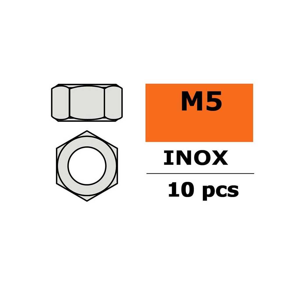 Revtec - Hexagon Nut - M5 - Inox - 10 pcs GF-0250-005 Revtec - Hexagon Nut - M5 - Inox - 10 pcs GF-0250-005