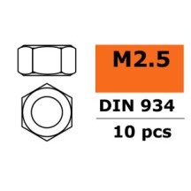 Revtec - Hexagon Nut M2.5 - Galvanized Steel - 10 pcs GF-0150-003