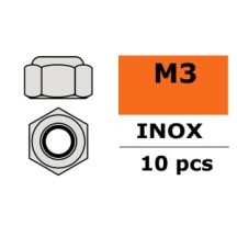 Revtec - Hexagon Nylstop Nut - M3 - Inox - 10 pcs GF-0252-001