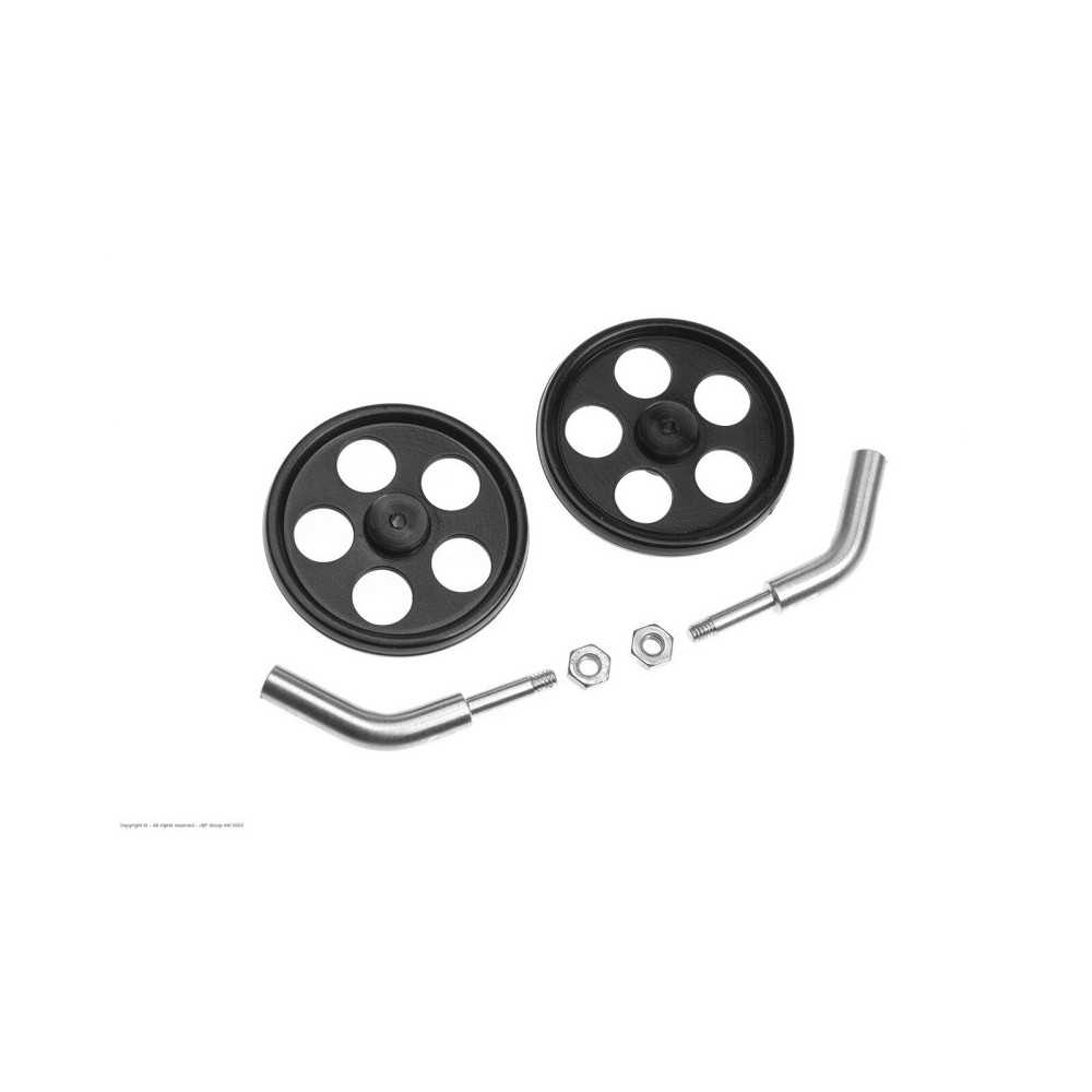 Revtec - Landing Gear Axle - Angled - 2mm Carbon Rod - Incl. Wheels - 1 Set GF-2306-001