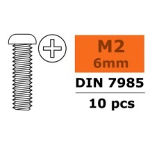 Revtec - Pan Head Screw - M2X6 - Galvanized Steel - 10 pcs GF-0170-001