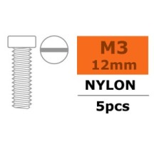 Revtec - Pan Head Screw - M3X12 - Nylon - 5 pcs GF-0310-002