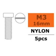 Revtec - Pan Head Screw - M3X16 - Nylon - 5 pcs GF-0310-003