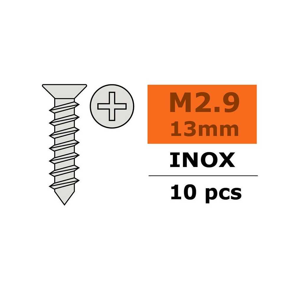 Revtec - Self-tapping Flat Head 2 9X13mm - Inox - 10 pcs GF-0276-002