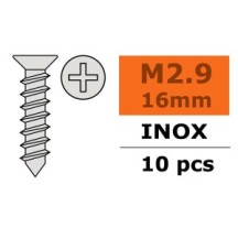 Revtec - Self-tapping Flat Head 2 9X16mm - Inox - 10 pcs GF-0276-003