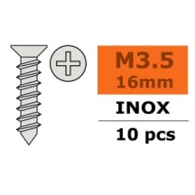 Revtec - Self-tapping Flat Head 3 5X16mm - Inox - 10 pcs GF-0276-007