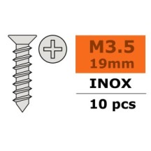 Revtec - Self-tapping Flat Head 3 5X19mm - Inox - 10 pcs GF-0276-008