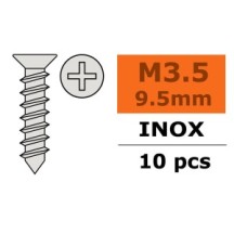 Revtec - Self-tapping Flat Head 3 5X9 5mm - Inox - 10 pcs GF-0276-005