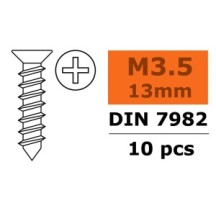 Revtec - Self-tapping Flat Head Screw - 3 5X13mm - Galvanized Steel - 10 pcs GF-0176-007