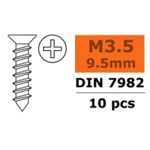 Revtec - Self-tapping Flat Head Screw - 3 5X9 5mm - Galvanized Steel - 10 pcs GF-0176-006