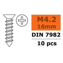 Revtec - Self-tapping Flat Head Screw - 4 2X16mm - Galvanized Steel - 10 pcs GF-0176-013