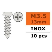 Revtec - Self-tapping Pan Head Screw - 3 5X13mm - Inox - 10 pcs GF-0275-008