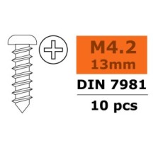 Revtec - Self-tapping Pan Head Screw - 4 2X13mm - Galvanized Steel - 10 pcs GF-0175-013