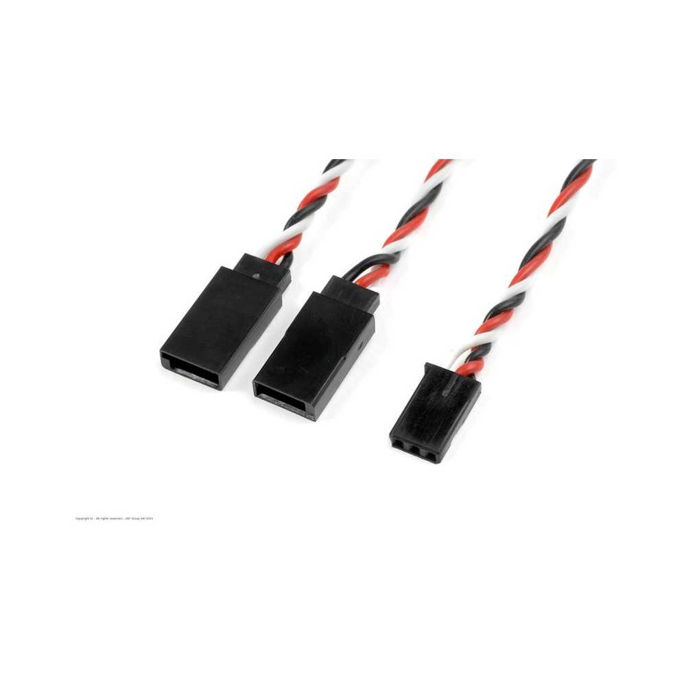 Revtec - Servo Y-Lead - Twisted - Futaba - 22AWG / 60 Strands - 15cm - 1 pc GF-1110-020 Revtec - Servo Y-Lead - Twisted - Futaba - 22AWG / 60 Strands - 15cm - 1 pc GF-1110-020