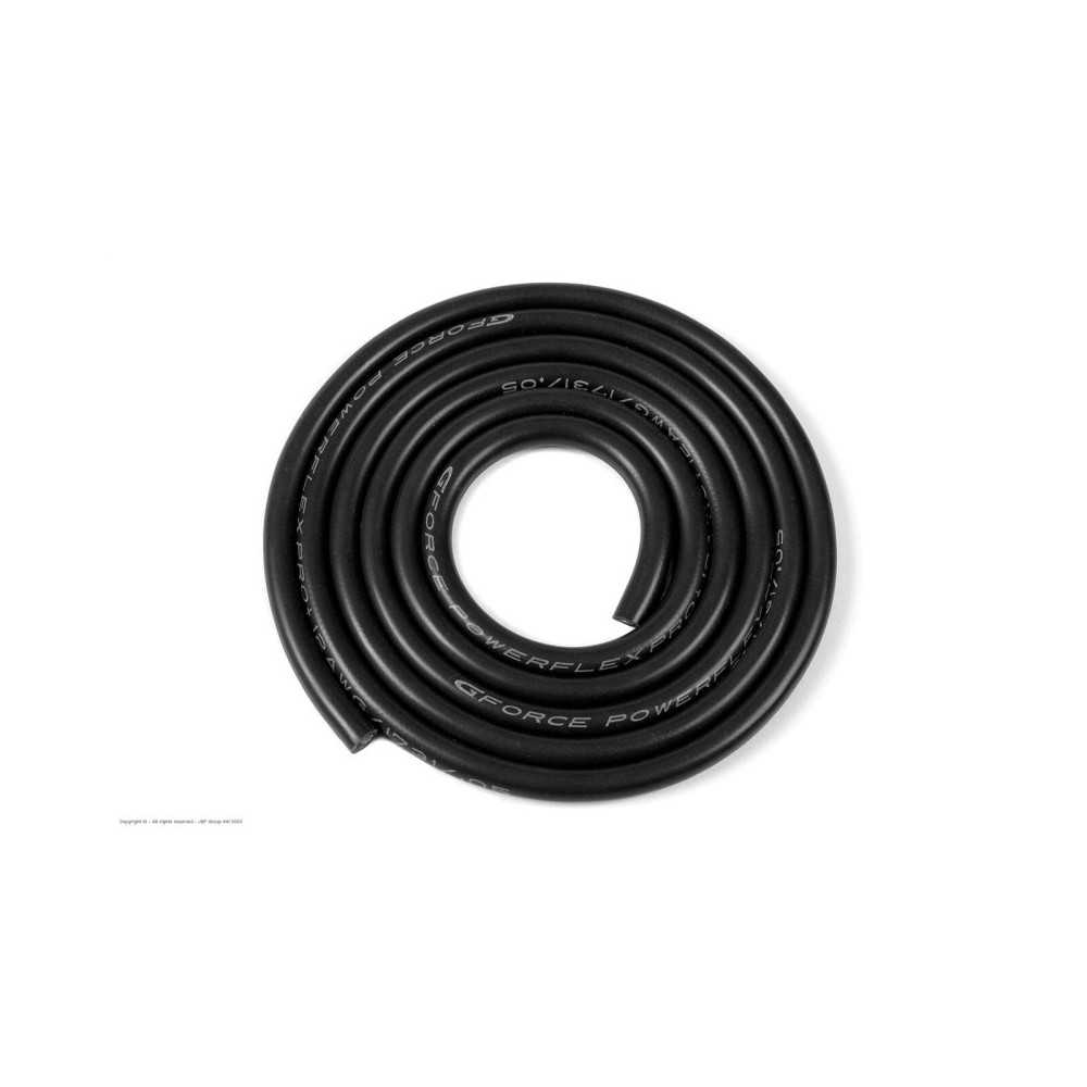 Revtec - Silicone Wire - Powerflex PRO+ - Black - 12AWG - 1731/0.05 Strands - OD 4.5mm - 1m GF-1341-031