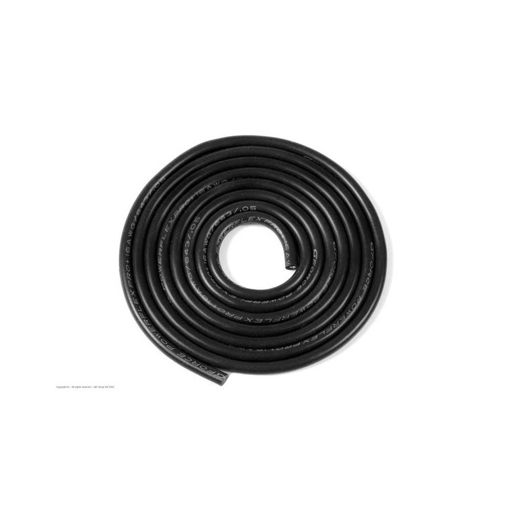 Revtec - Silicone Wire - Powerflex PRO+ - Black - 16AWG - 643/0.05 Strands - OD 3.0mm - 1m GF-1341-051