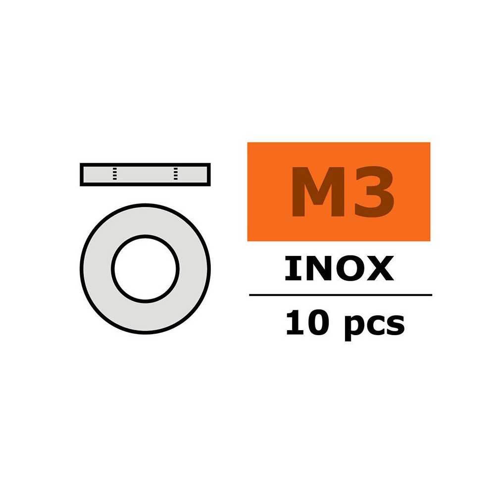 Revtec - Washer - M3 - Inox - 10 pcs GF-0254-004 Revtec - Washer - M3 - Inox - 10 pcs GF-0254-004