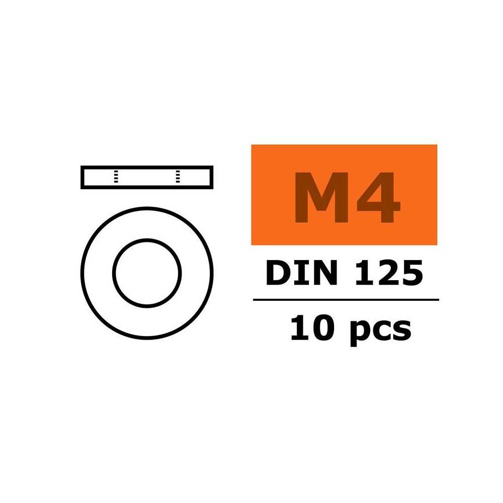 Revtec - Washer M4 - Galvanized Steel - 10 pcs GF-0154-006 Revtec - Washer M4 - Galvanized Steel - 10 pcs GF-0154-006