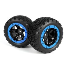 BLACKZON Slyder ST Wheels/Tires Assembled (Black/Blue) 540109