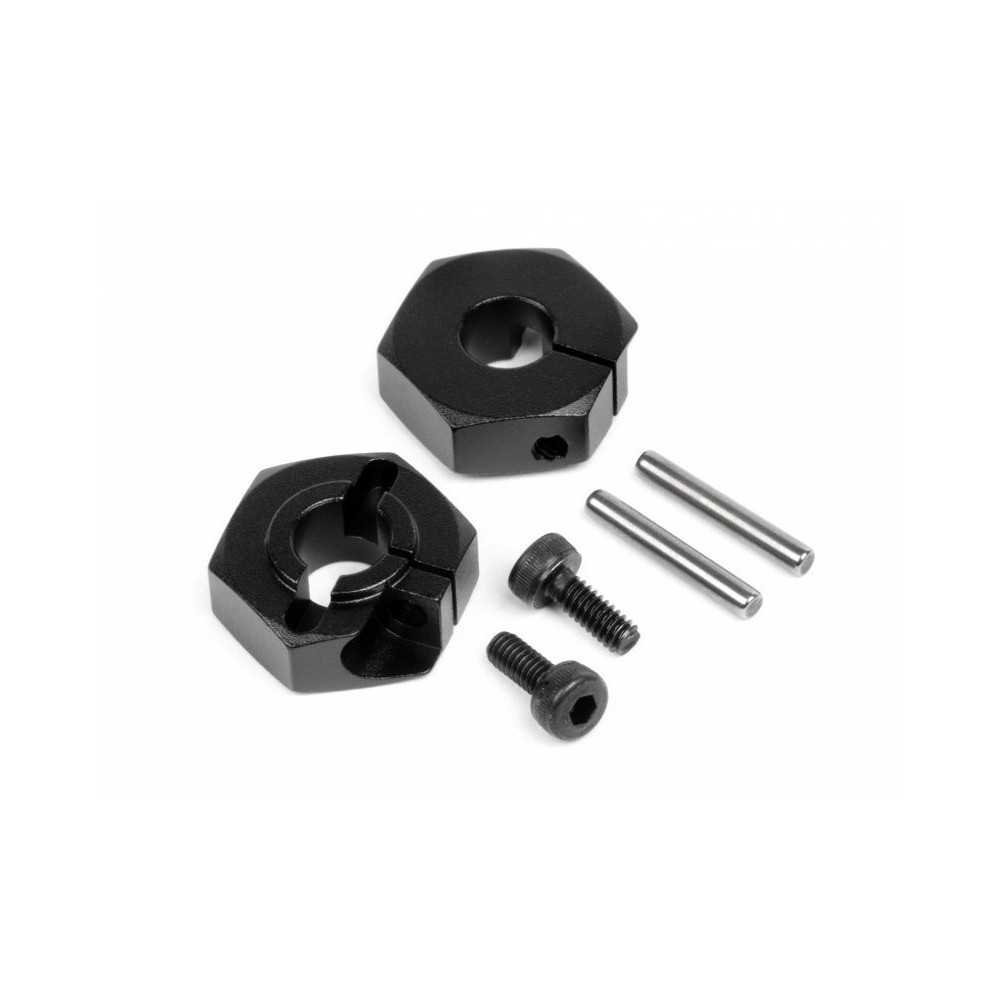 Hot Bodies ALUMINUM REAR HEX WHEEL HUB (CLAMP TYPE/BLACK/2pcs) 61475