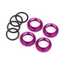 Hot Bodies ALUMINUM SHOCK SPRING ADJUSTER SET (PURPLE/4pcs) 68288