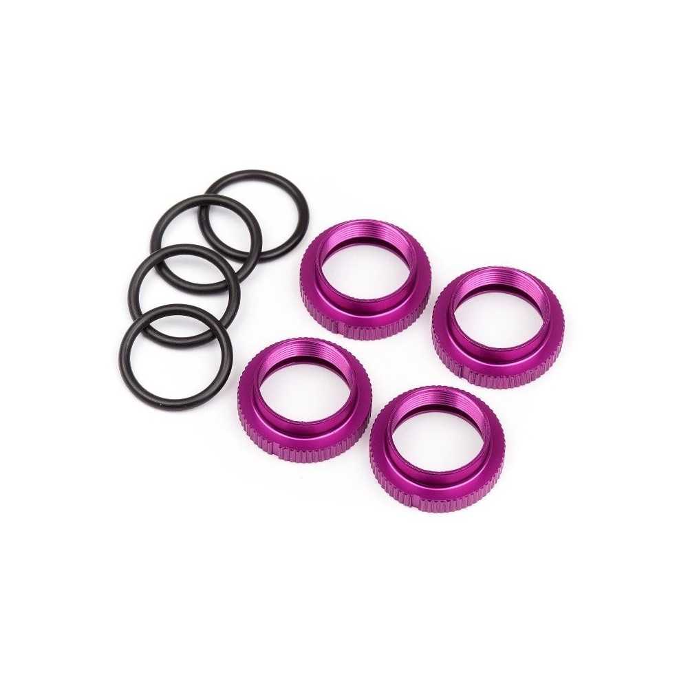 Hot Bodies ALUMINUM SHOCK SPRING ADJUSTER SET (PURPLE/4pcs) 68288 Hot Bodies ALUMINUM SHOCK SPRING ADJUSTER SET (PURPLE/4pcs) 68288