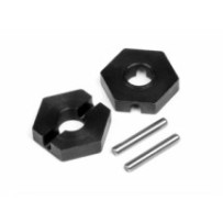 Hot Bodies FRONT HEX WHEEL HUB (Steel/Black/2pcs) 61474