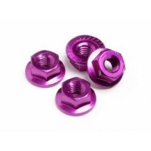 Hot Bodies WHEEL NUT M4 SERRATED (PURPLE/4PCS) 61092