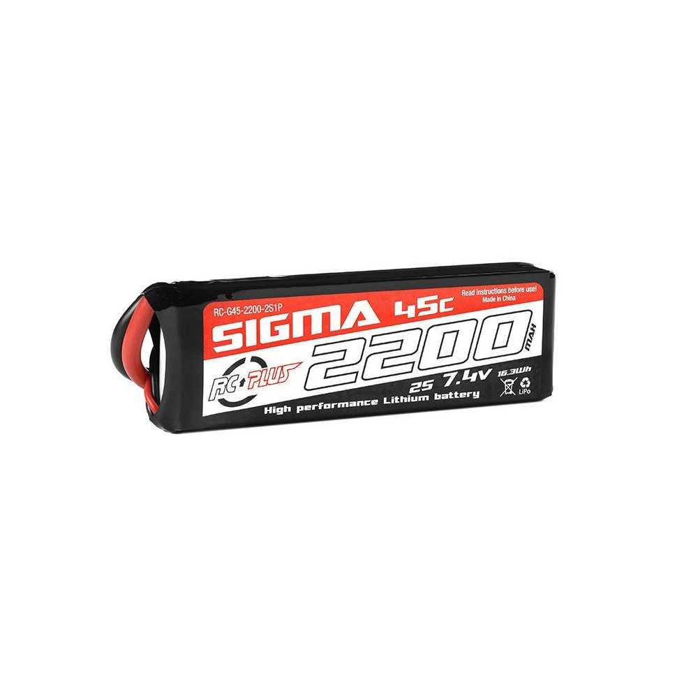 RC Plus - Li-Po Batterypack - Sigma 45C - 2200 mAh - 2S1P - 7.4V - XT-60 RC-G45-2200-2S1P RC Plus - Li-Po Batterypack - Sigma 45C - 2200 mAh - 2S1P - 7.4V - XT-60 RC-G45-2200-2S1P