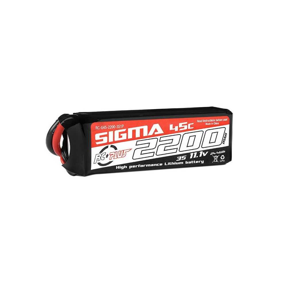 RC Plus - Li-Po Batterypack - Sigma 45C - 2200 mAh - 3S1P - 11.1V - XT-60 RC-G45-2200-3S1P RC Plus - Li-Po Batterypack - Sigma 45C - 2200 mAh - 3S1P - 11.1V - XT-60 RC-G45-2200-3S1P