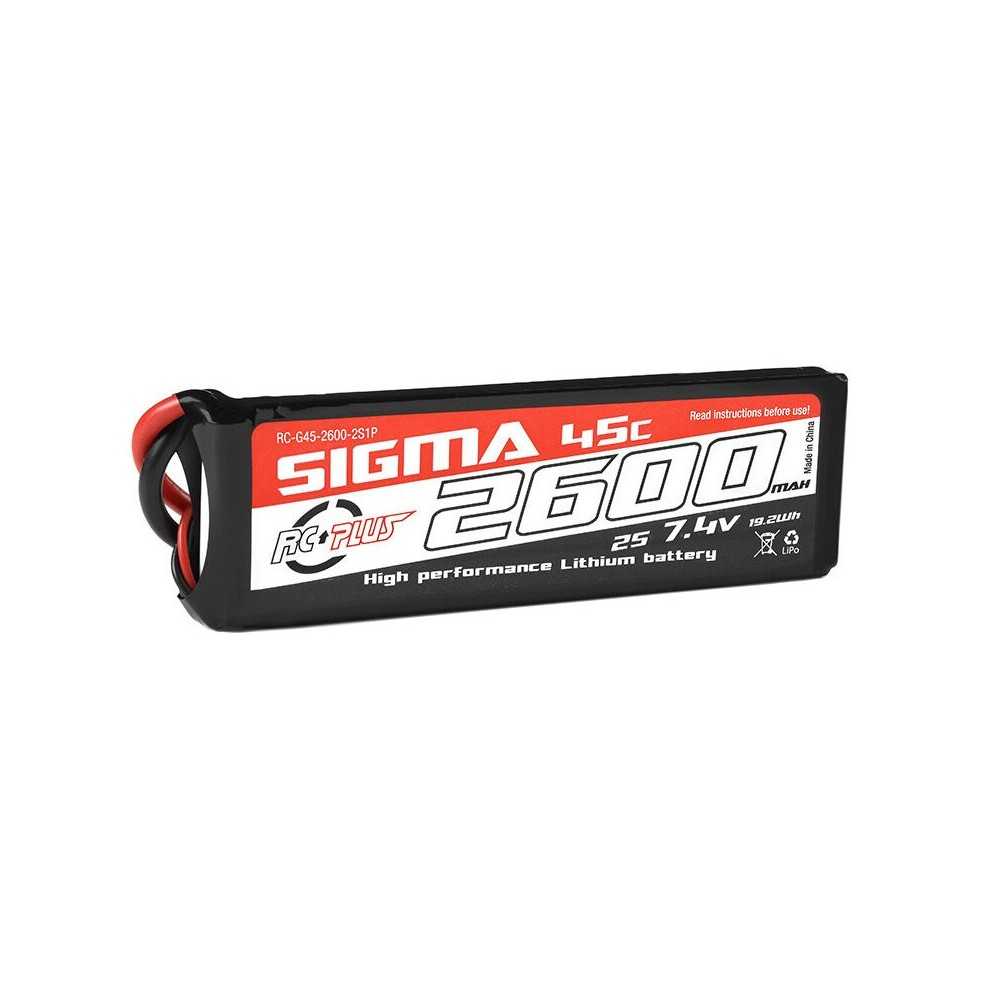 RC Plus - Li-Po Batterypack - Sigma 45C - 2600 mAh - 2S1P - 7.4V - XT-60 RC-G45-2600-2S1P RC Plus - Li-Po Batterypack - Sigma 45C - 2600 mAh - 2S1P - 7.4V - XT-60 RC-G45-2600-2S1P