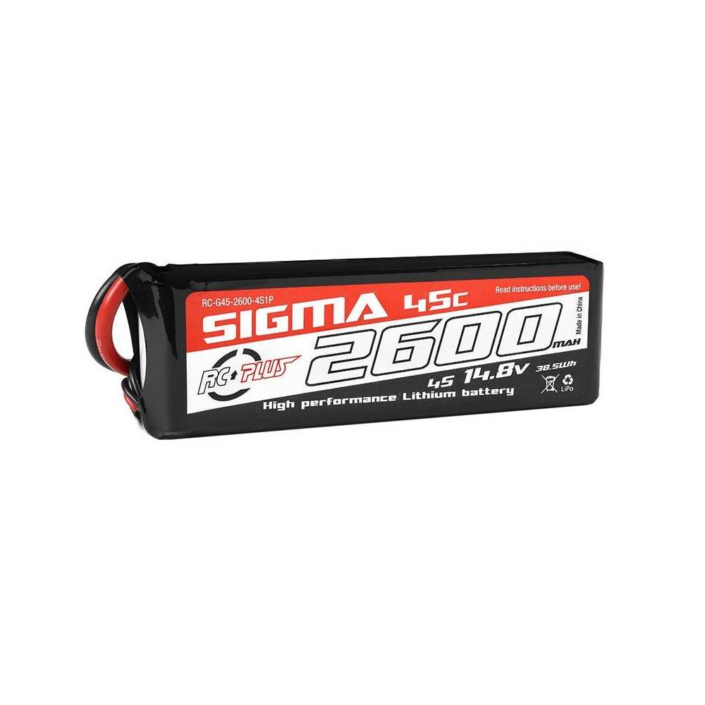 RC Plus - Li-Po Batterypack - Sigma 45C - 2600 mAh - 4S1P - 14.8V - XT-60 RC-G45-2600-4S1P RC Plus - Li-Po Batterypack - Sigma 45C - 2600 mAh - 4S1P - 14.8V - XT-60 RC-G45-2600-4S1P
