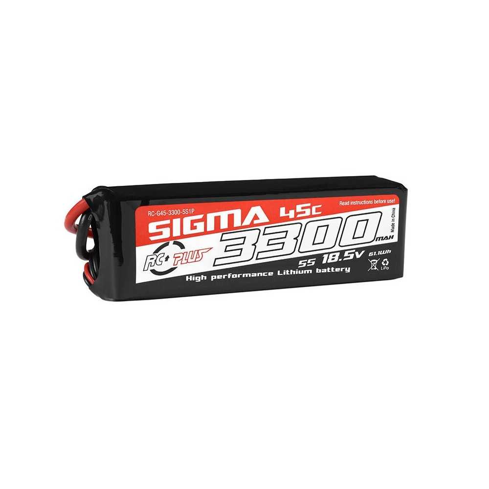 RC Plus - Li-Po Batterypack - Sigma 45C - 3300 mAh - 5S1P - 18.5V - XT-60 RC-G45-3300-5S1P RC Plus - Li-Po Batterypack - Sigma 45C - 3300 mAh - 5S1P - 18.5V - XT-60 RC-G45-3300-5S1P