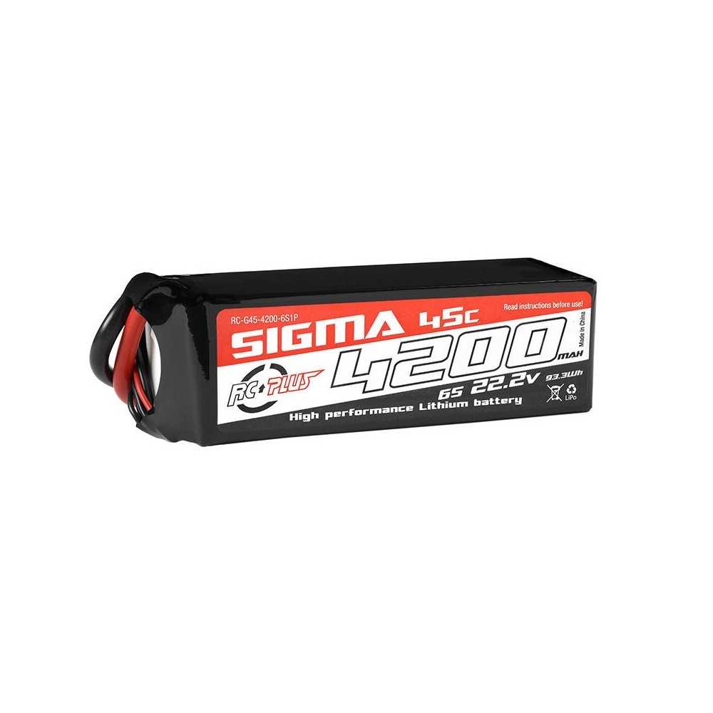 RC Plus - Li-Po Batterypack - Sigma 45C - 4200 mAh - 6S1P - 22.2V - XT-60 RC-G45-4200-6S1P RC Plus - Li-Po Batterypack - Sigma 45C - 4200 mAh - 6S1P - 22.2V - XT-60 RC-G45-4200-6S1P