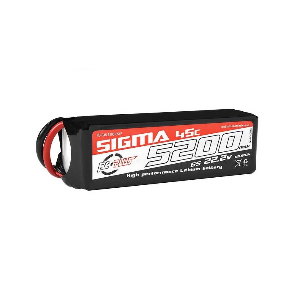 RC Plus - Li-Po Batterypack - Sigma 45C - 5200 mAh - 6S1P - 22.2V - XT-60 RC-G45-5200-6S1P