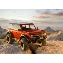 Coche RC Traxxas TRX-4 Ford Bronco 2021 1/10 4WD RTR con carrocería sin clips en color rojo TRX92076-4RED