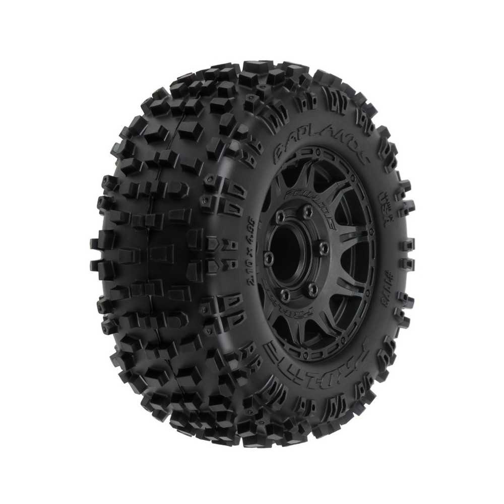 Pro-Line Racing 1-10 Badlands F-R 2.8 MT Tires Mounted 12mm-14mm Black Raid 2 PRO117310