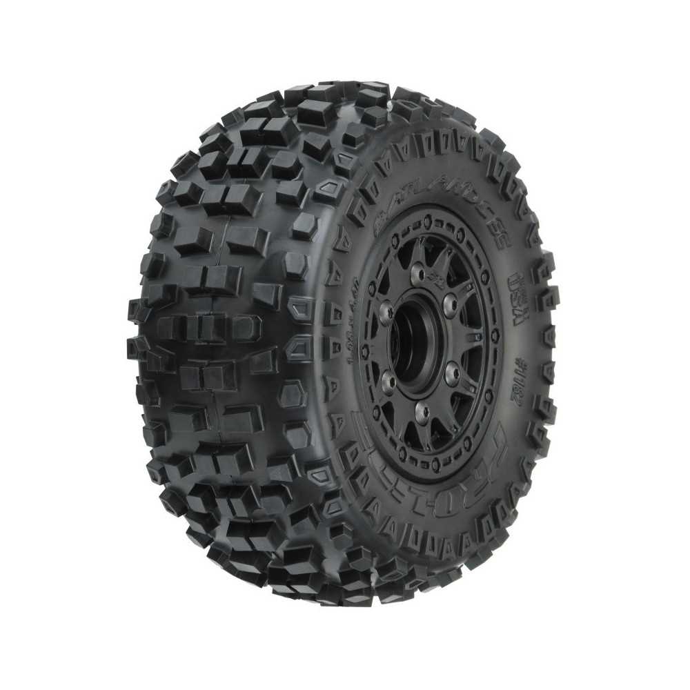 Pro-Line Racing 1-10 Badlands Front-Rear 2.2-3.0 SC Mounted 12mm Black Raid 2 PRO118210
