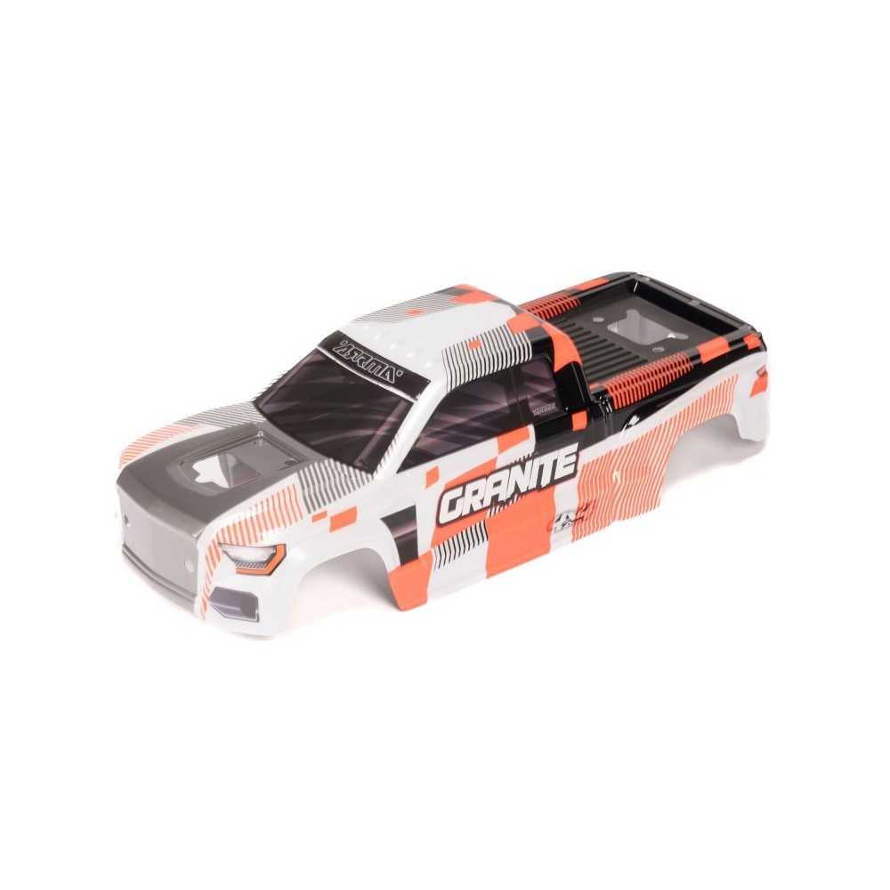Arrma 1-10 Clipless Painted Decaled Body Orange: GRANITE 4X4 ARA-2247