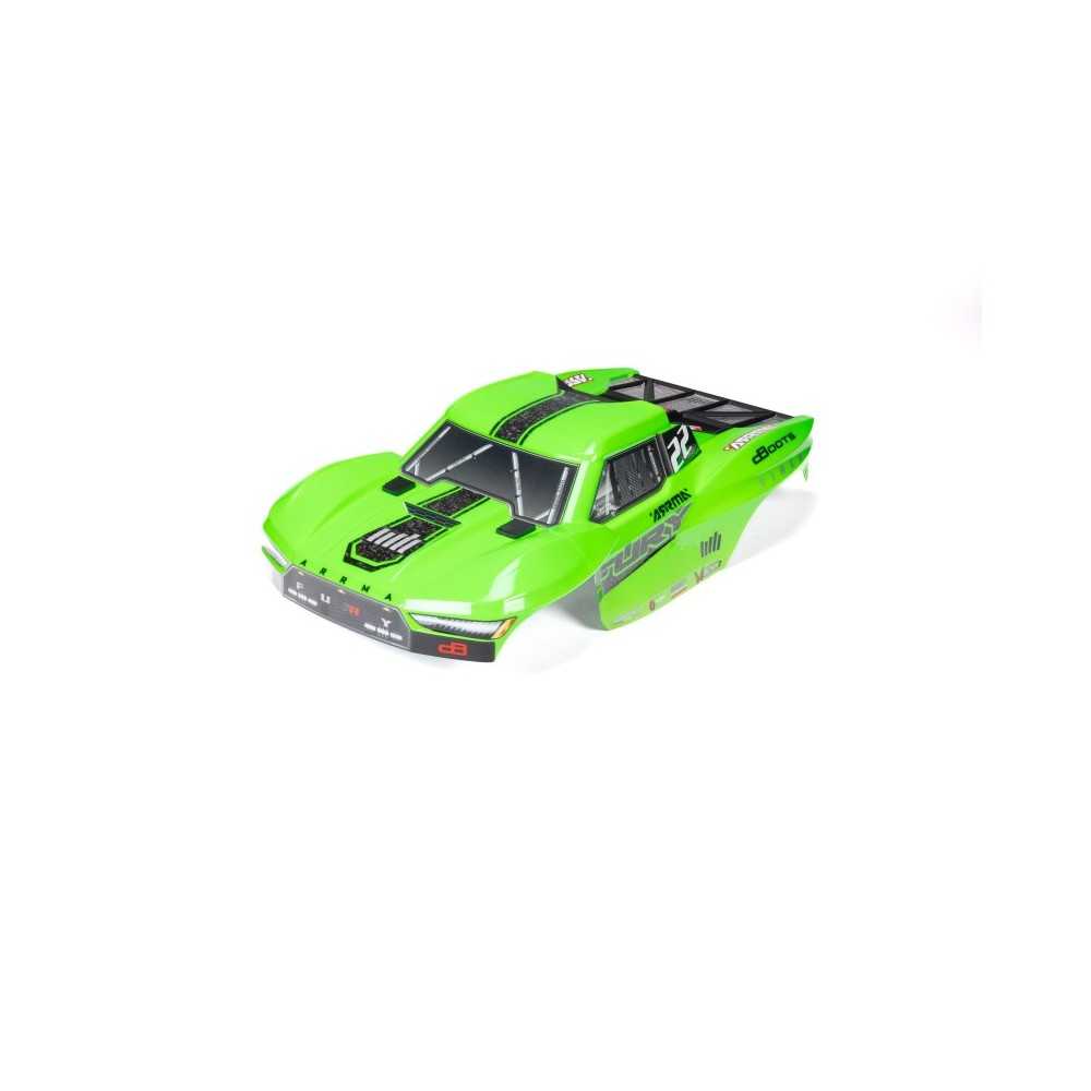 Arrma 1-10 Clipless Painted Trimmed Body Set with Decals Green: FURY 2WD ARA-1584 Arrma 1-10 Clipless Painted Trimmed Body Set with Decals Green: FURY 2WD ARA-1584
