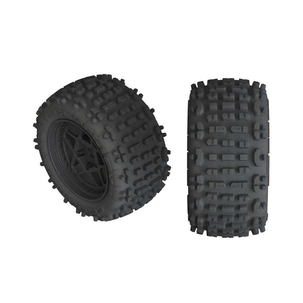 Arrma 1-10 dBoots Backflip LP Front-Rear 3.8 Pre-Mounted Tires 17mm Hex Black 2: 4S ARAC9468
