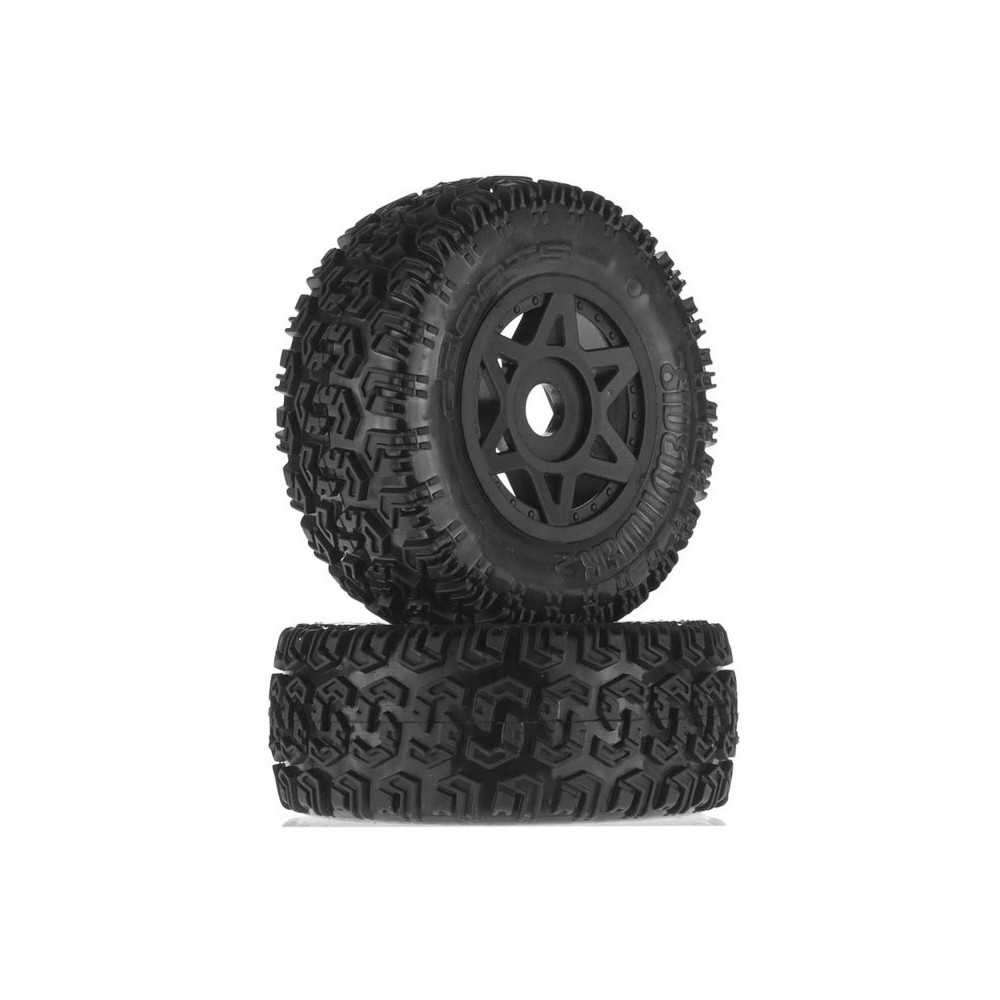 Arrma 1-10 dBoots Sidewinder 2 Front-Rear 2.2-3.0 Pre-Mounted Tires 17mm Hex Black 2: 6S ARAC9422