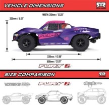 Arrma 1-10 FURY 223S BLX Brushless 2WD Short Course Truck RTR with DSC Blue ARA3521T1