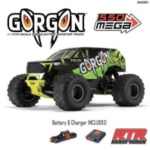 Arrma 1-10 GORGON 2WD RTR Brushed Monster Truck Battery & Charger Included Yellow ARA3230ST1