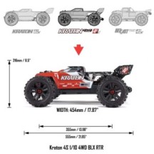 Arrma 1-10 KRATON 4S 4X4 RTR Brushless Speed Truck Red ARA4408V2T3
